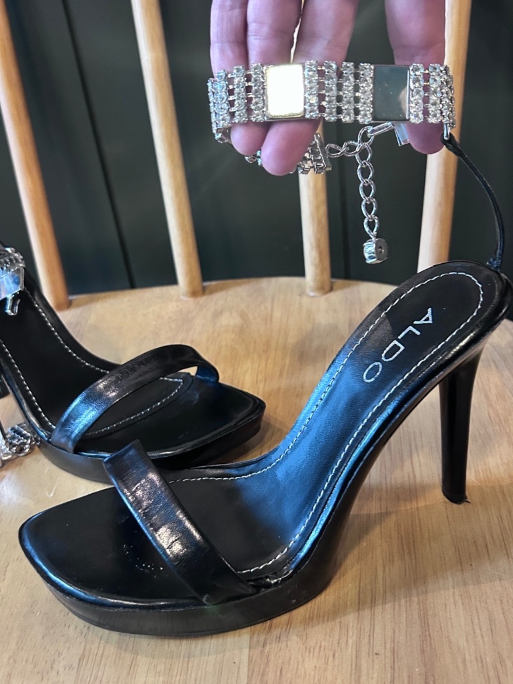Aldo Black Pumps with Bling